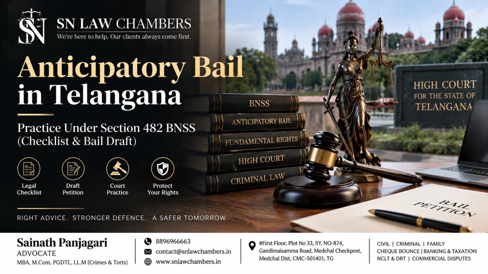 Anticipatory Bail in Telangana: Practice Under Section 482 BNSS (Checklist & Bail Draft)