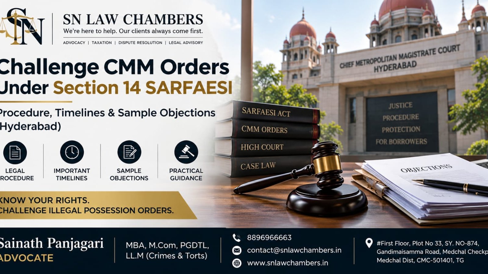 Challenge CMM Orders Under Section 14 SARFAESI — Procedure, Timelines & Sample Objections (Hyderabad)