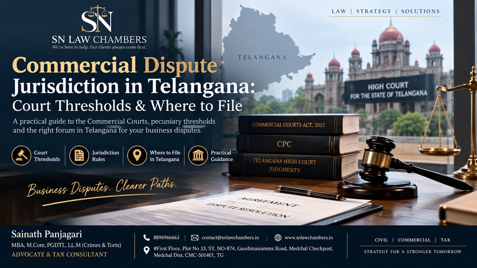 Commercial Dispute Jurisdiction in Telangana: Court Thresholds & Where to File