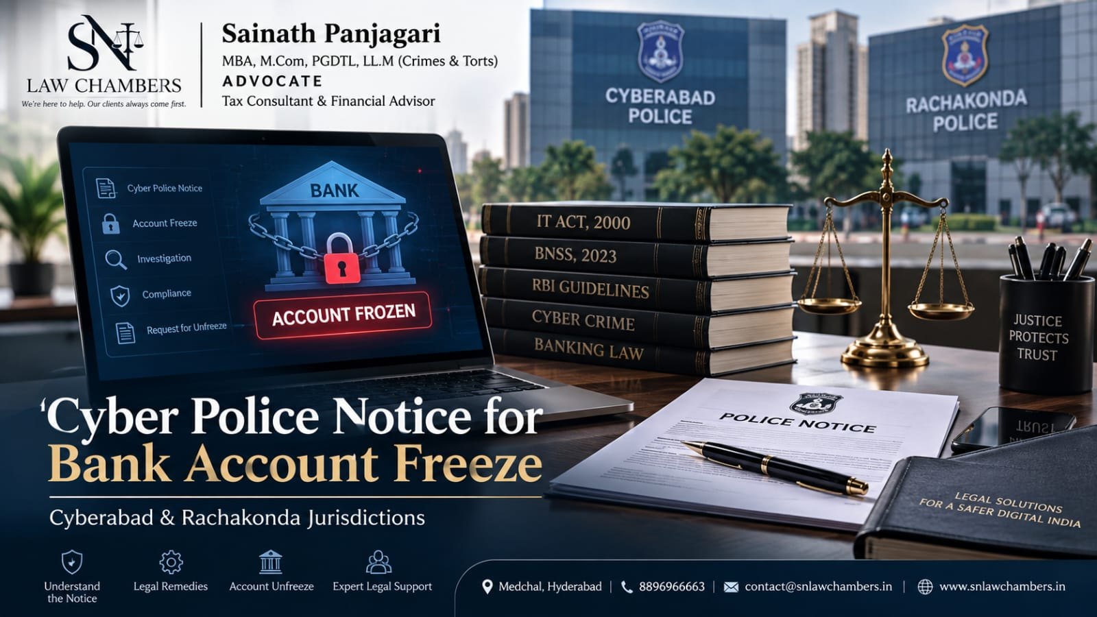 Cyber Police Notice for Bank Account Freeze: Cyberabad & Rachakonda Jurisdictions