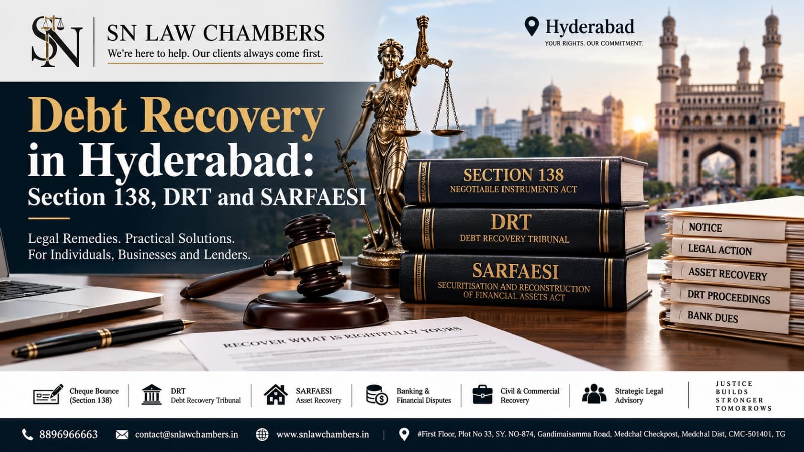Debt Recovery in Hyderabad: Section 138, DRT and SARFAESI