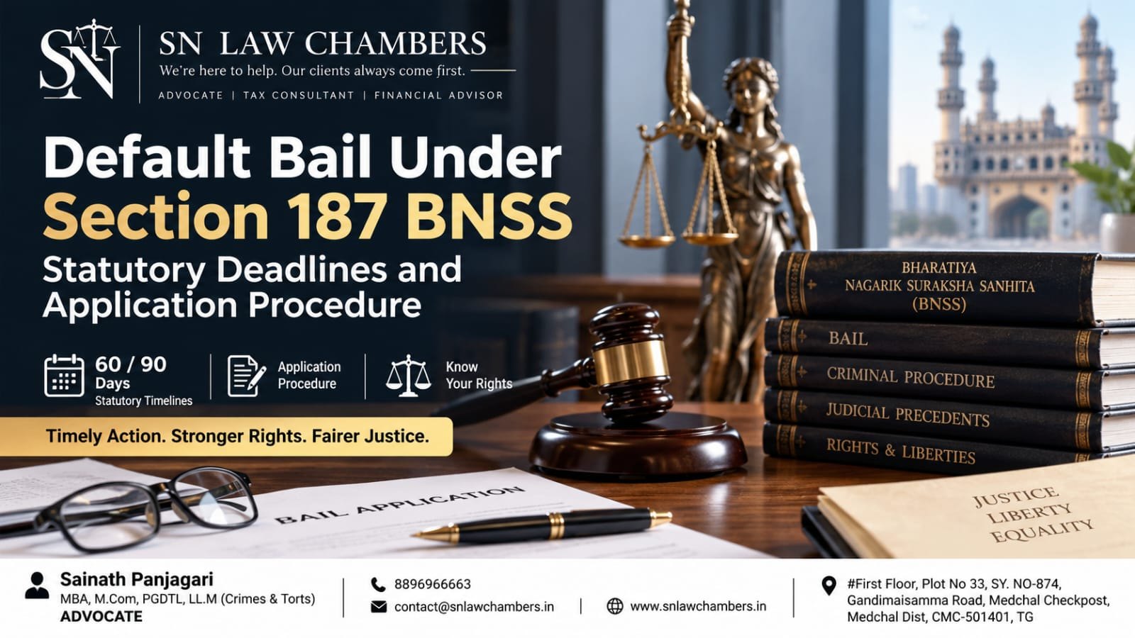 Default Bail Under Section 187 BNSS: Statutory Deadlines and Application Procedure