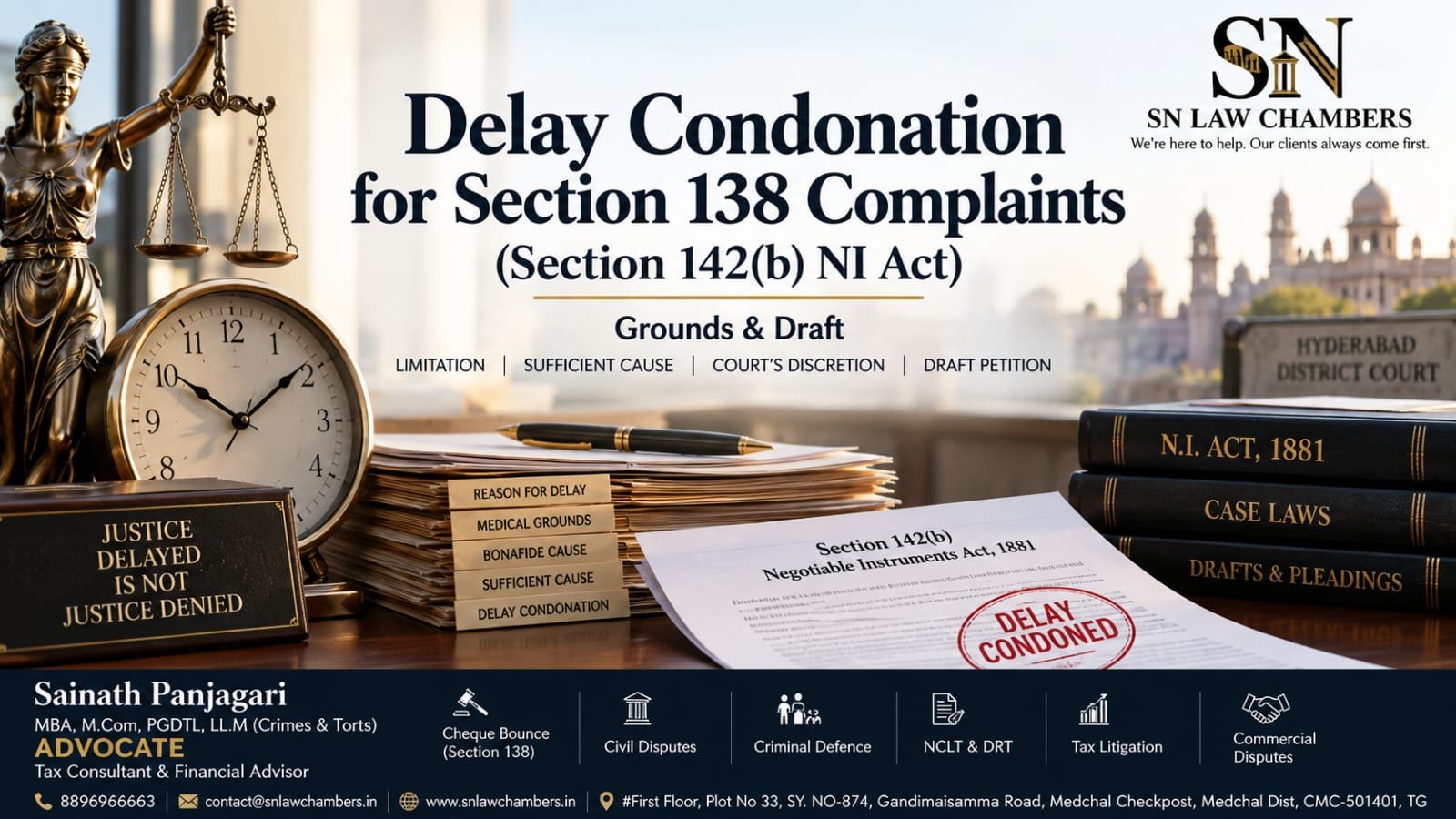 Delay Condonation for Section 138 Complaints (Section 142(b)): Grounds & Draft