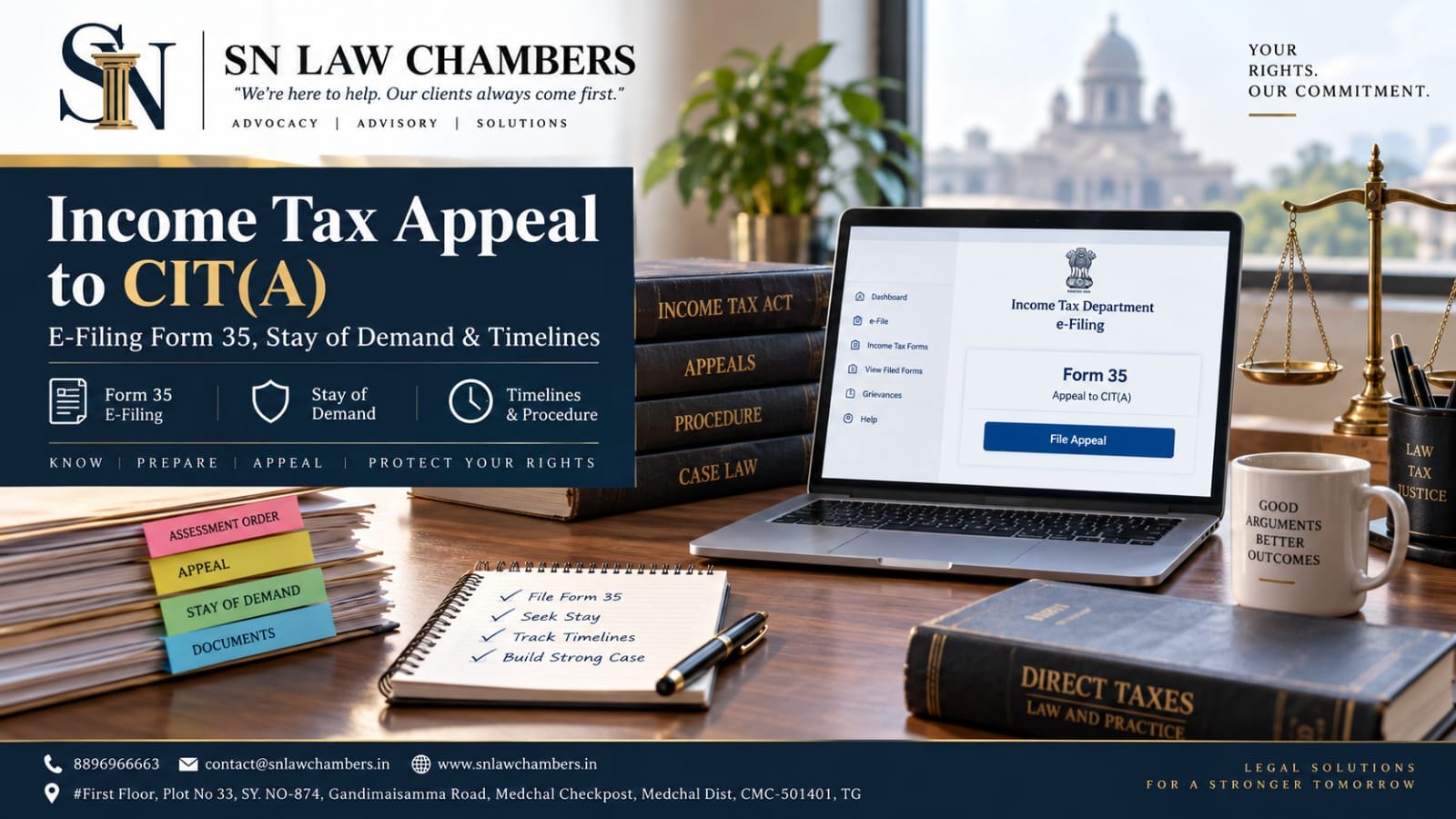 Income Tax Appeal to CIT(A): E-Filing Form 35, Stay of Demand & Timelines