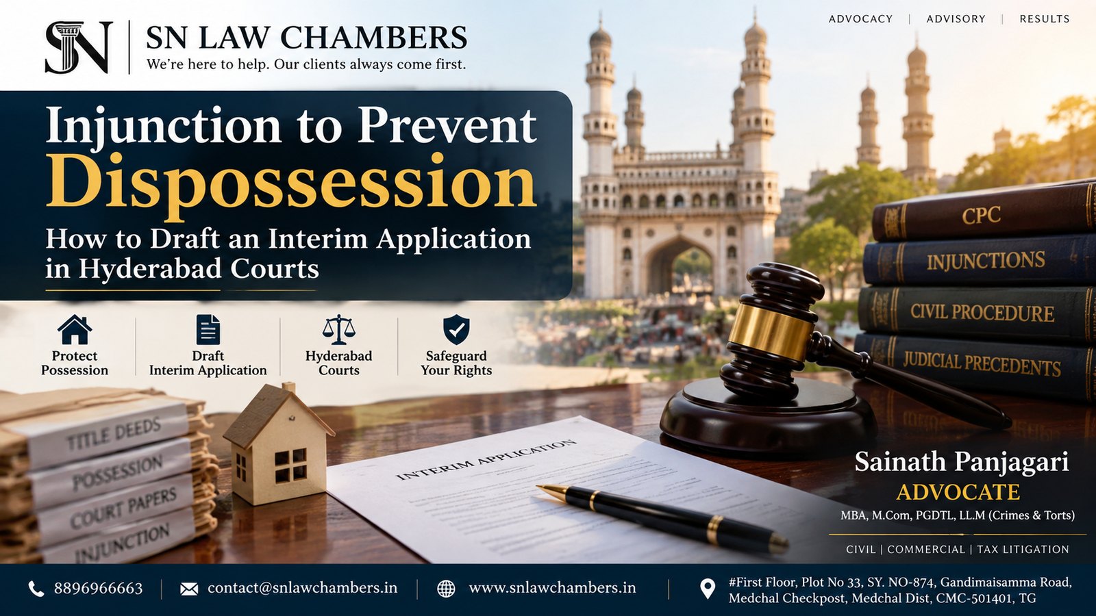 Injunction to Prevent Dispossession: How to Draft an Interim Application in Hyderabad Courts