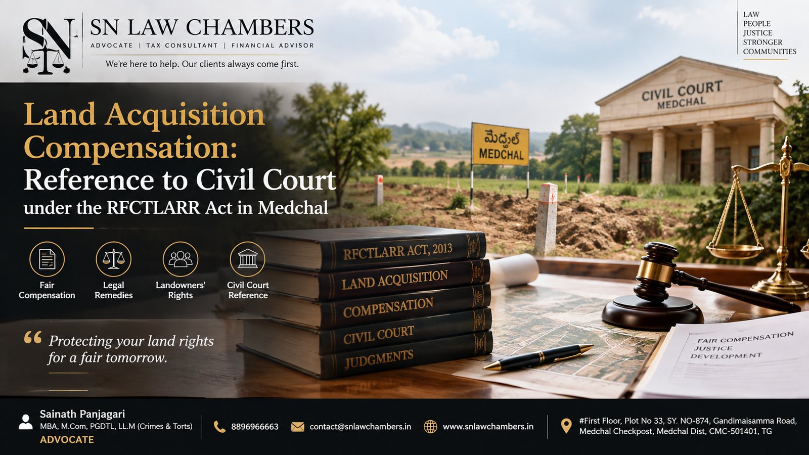 Land Acquisition Compensation: Reference to Civil Court under the RFCTLARR Act in Medchal