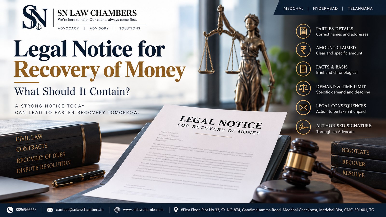 Legal Notice for Recovery of Money: What Should It Contain?