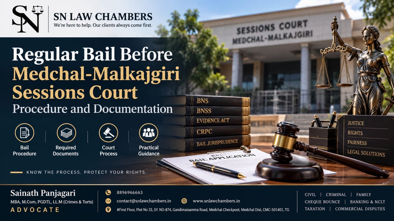Regular Bail Before Medchal-Malkajgiri Sessions Court: Procedure and Documentation