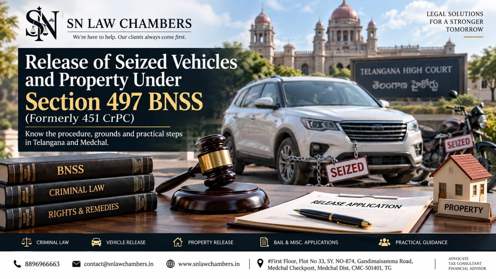 Release of Seized Vehicles and Property Under Section 497 BNSS (Formerly 451 CrPC)