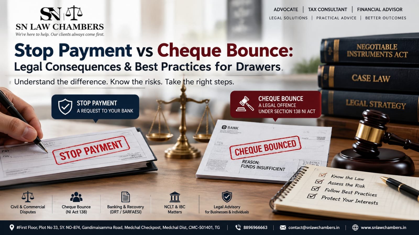 Stop Payment vs Cheque Bounce: Legal Consequences & Best Practices for Drawers
