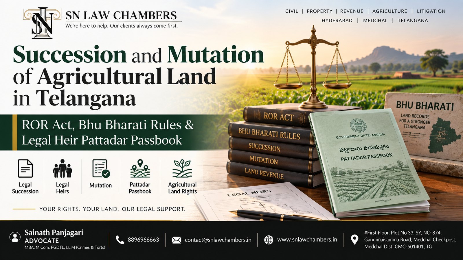Succession and Mutation of Agricultural Land in Telangana: ROR Act, Bhu Bharati Rules & Legal Heir Pattadar Passbook